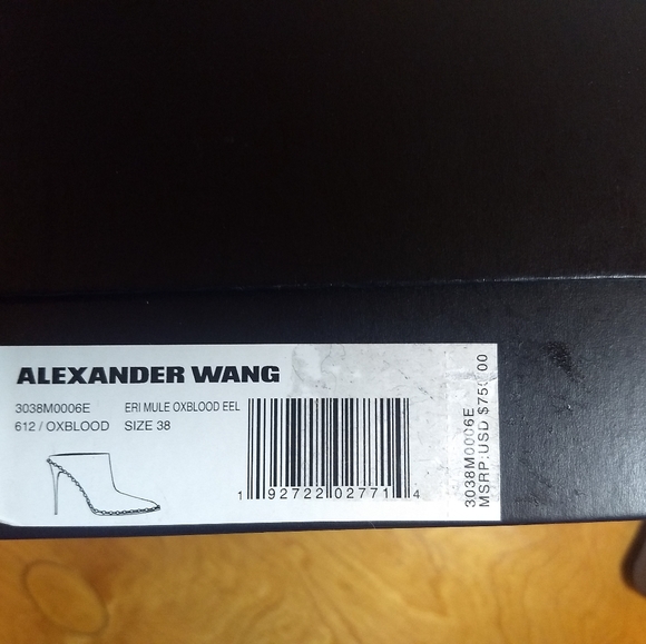 Alexander Wang Eri Mule Oxblood Eel shoes - Picture 9 of 10